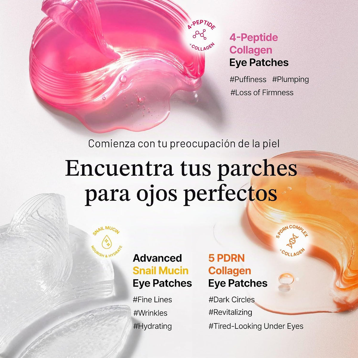 COSRX Pink Peptide Collagen Hydrogel | Parches Antiojeras para el Contorno de Ojos