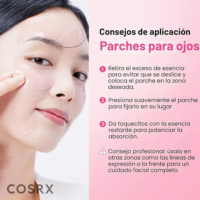 COSRX Pink Peptide Collagen Hydrogel | Parches Antiojeras para el Contorno de Ojos