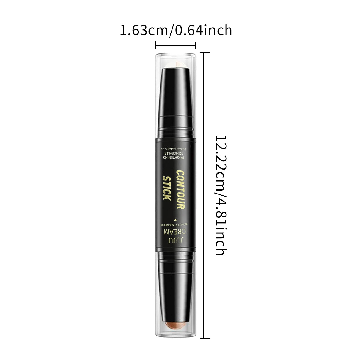 Stick contorno doble punta, base facial, corrector, ojeras, contouring y maquillaje de larga duración