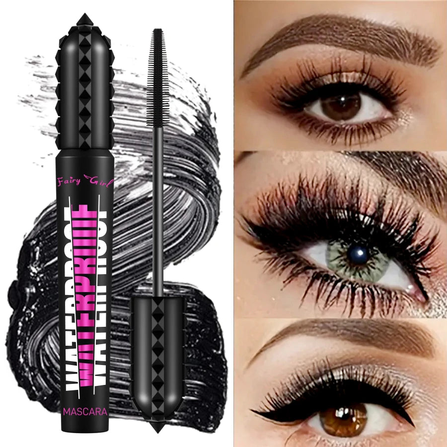 Máscara de pestaas negra impermeables, efecto 4D, alargadora y rizadora, extensión de pestaas, cosmética coreana