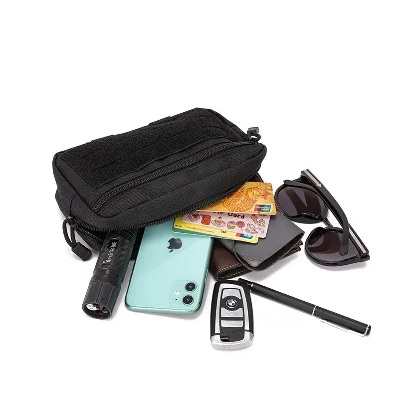 Bolsa táctica utilitaria MOLLE 1000D corte láser, compacta, resistente al agua, para mochila, chaleco, cinturón y accesorios de caza