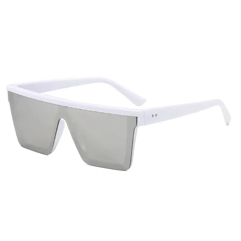 Gafas de sol cuadradas degradadas blancas clásicas para mujer, moda retro, protección UV400, montura grande, viaje y ciclismo