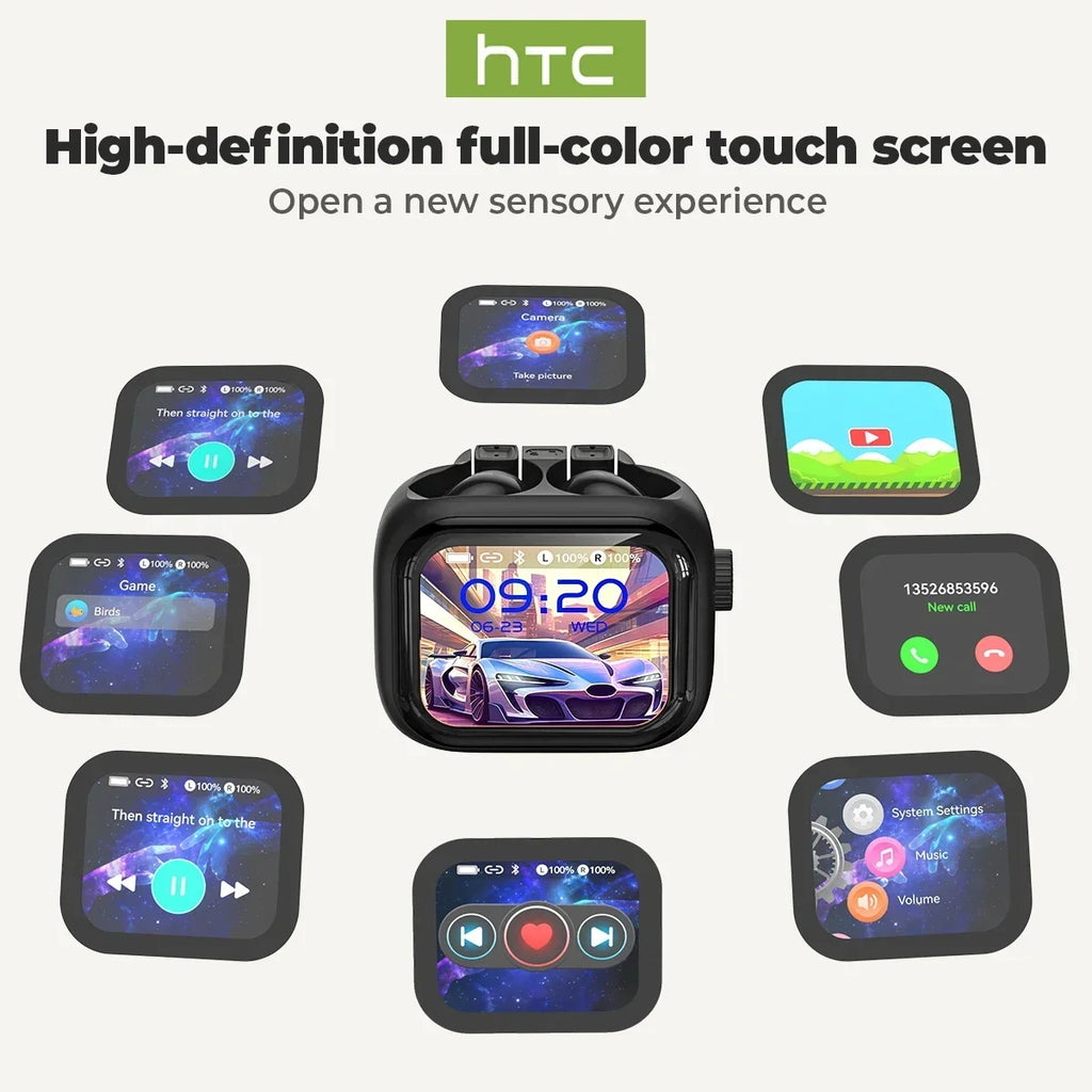 HTC NE40 Auriculares inalámbricos TWS Bluetooth 6.0 con pantalla Ultra HD