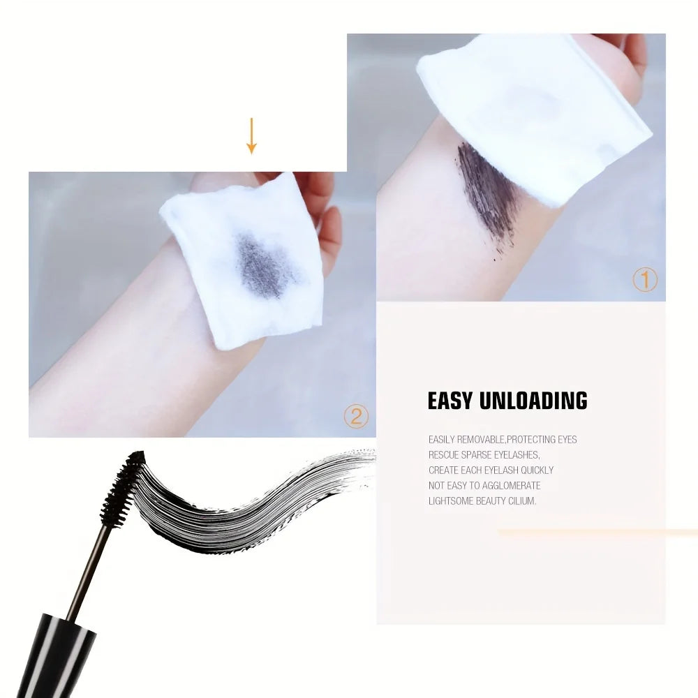 Máscara de pestañas negra impermeable 5D, alargadora y rizadora, fibra de seda, efecto voluminizador, maquillaje de ojos, regalo