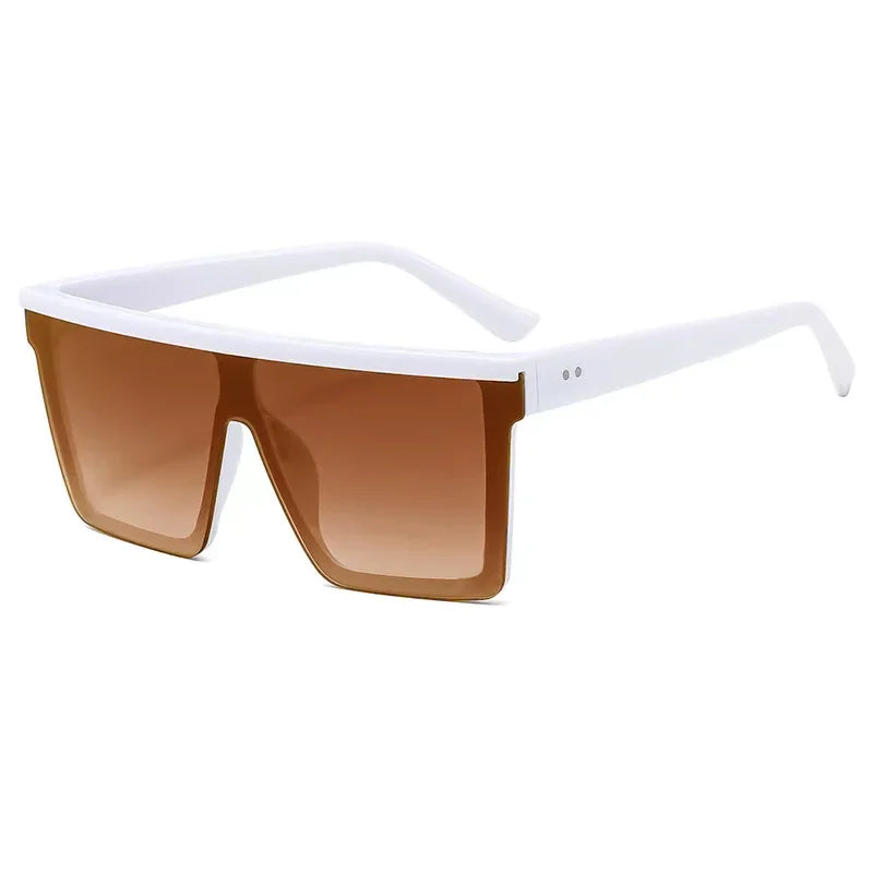 Gafas de sol cuadradas degradadas blancas clásicas para mujer, moda retro, protección UV400, montura grande, viaje y ciclismo