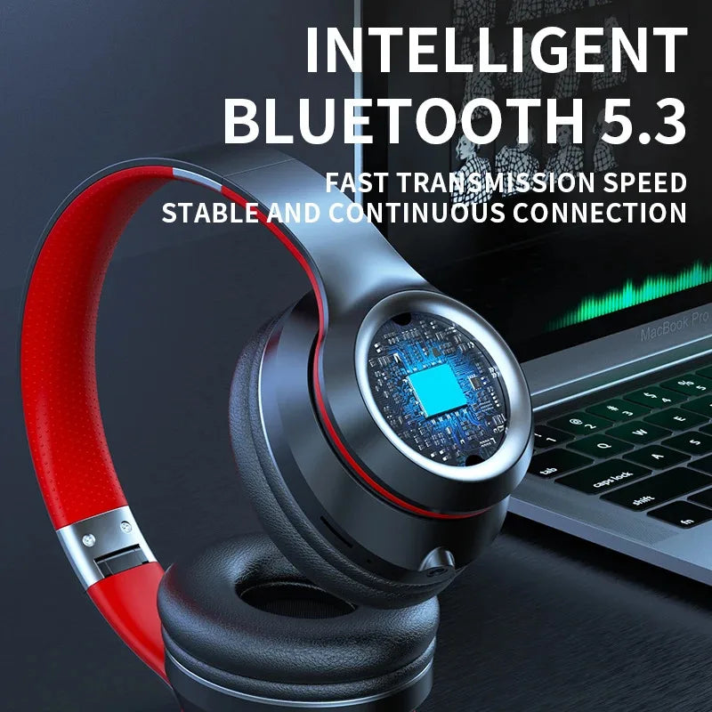 Shoumi Auriculares Inalámbricos Bluetooth | Casco con Micrófono, Tarjeta TF, Reproducción MP3 y Pantalla