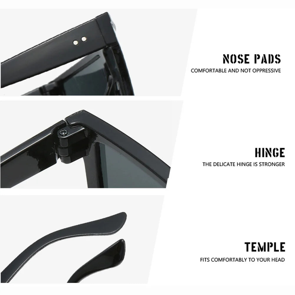 Gafas de sol cuadradas degradadas blancas clásicas para mujer, moda retro, protección UV400, montura grande, viaje y ciclismo