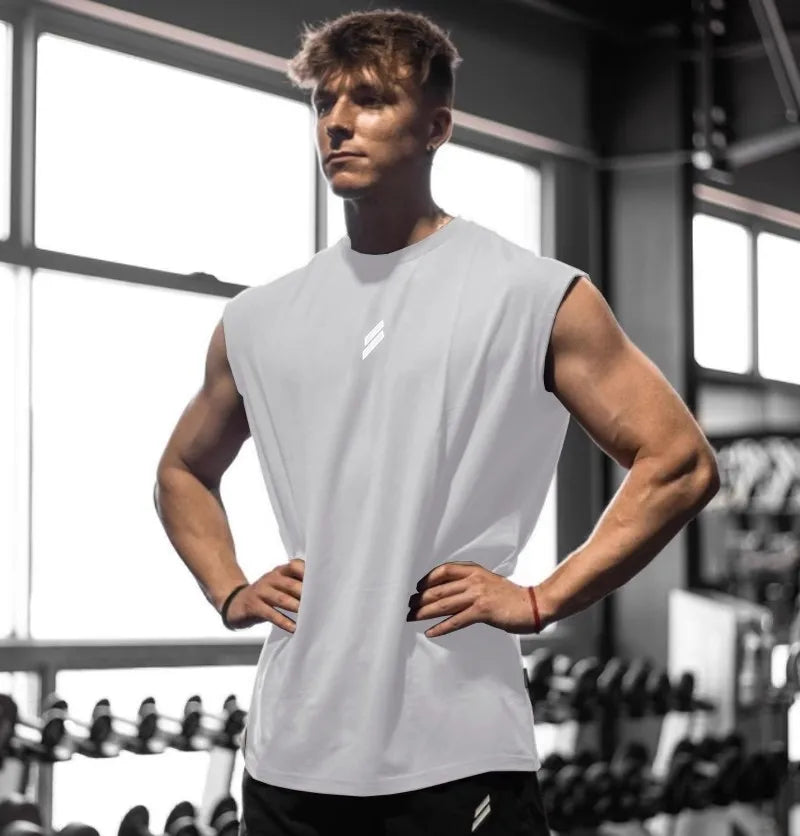 Camiseta sin mangas para hombre, secado rápido, fitness y musculación, moda, chaleco de baloncesto, malla transpirable, gym verano