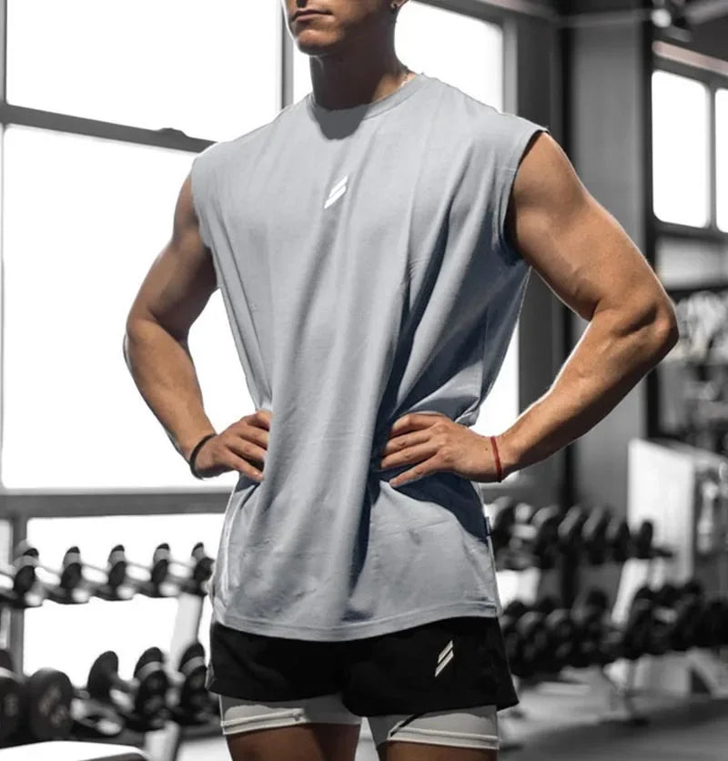 Camiseta sin mangas para hombre, secado rápido, fitness y musculación, moda, chaleco de baloncesto, malla transpirable, gym verano