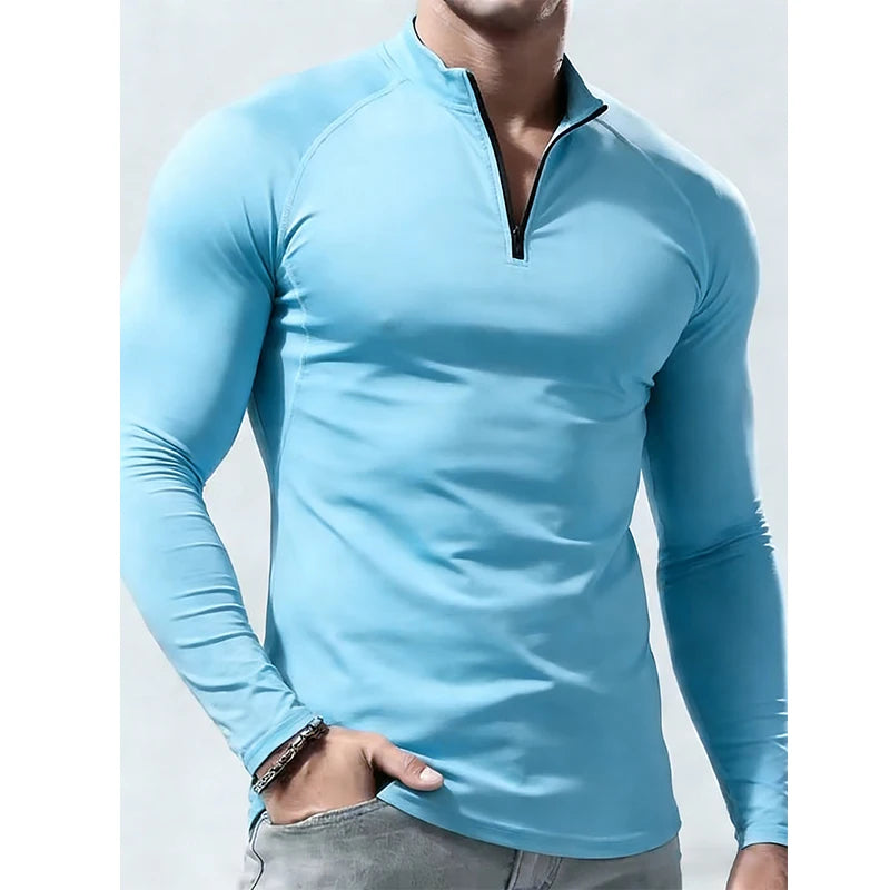 Camiseta de Manga Larga para Hombre | Ropa Deportiva de Compresión Elástica