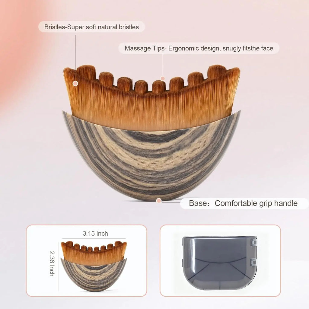 Cepillo facial de contorno para drenaje linfático manual, cerdas suaves y duraderas, diseño ergonómico para moldear el rostro