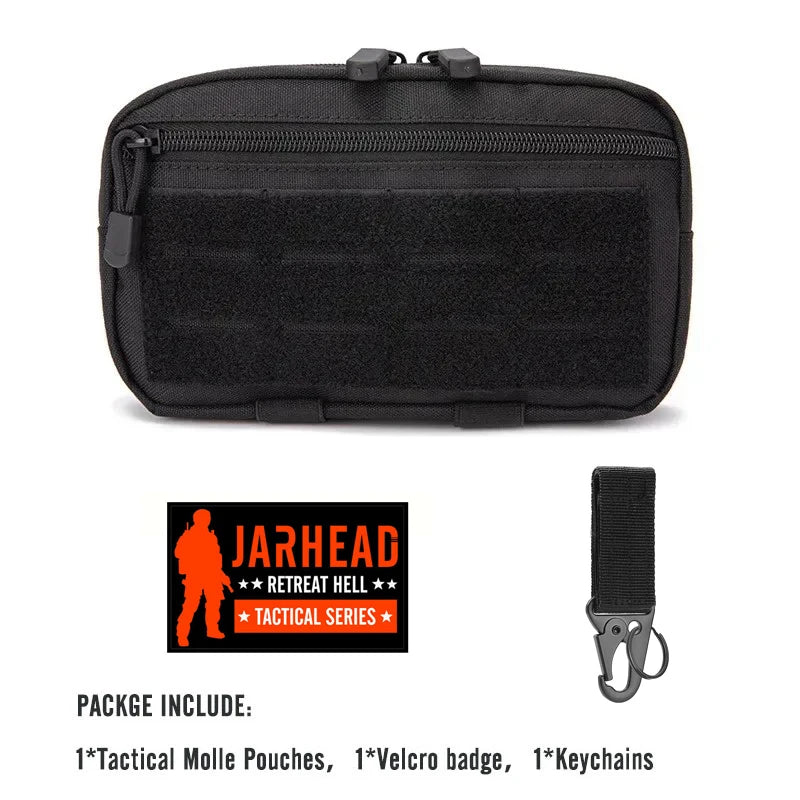 Bolsa táctica utilitaria MOLLE 1000D corte láser, compacta, resistente al agua, para mochila, chaleco, cinturón y accesorios de caza