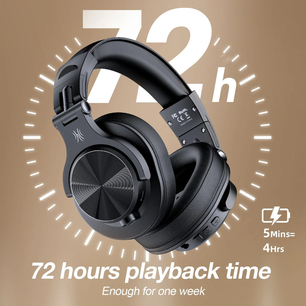 Oneodio Fusion A70 Auriculares Bluetooth Hi-Res | Inalámbricos Over-Ear 72H | Monitor de Estudio DJ HiFi