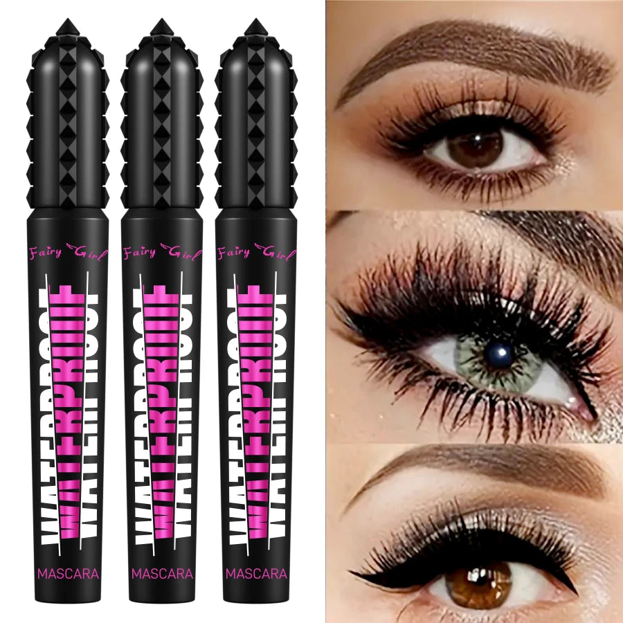 Máscara de pestaas negra impermeables, efecto 4D, alargadora y rizadora, extensión de pestaas, cosmética coreana