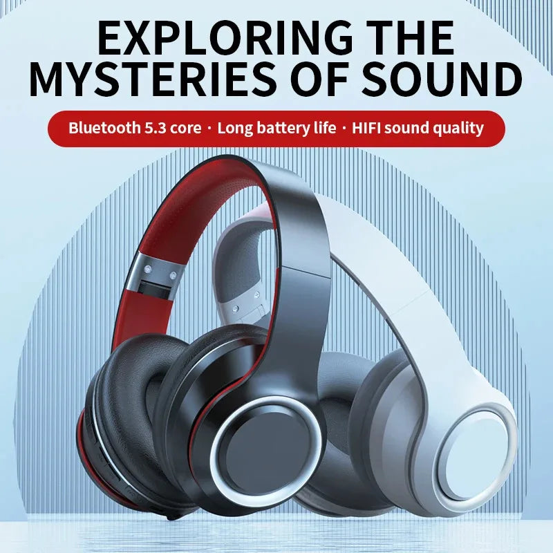 Shoumi Auriculares Inalámbricos Bluetooth | Casco con Micrófono, Tarjeta TF, Reproducción MP3 y Pantalla