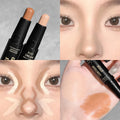 Stick contorno doble punta, base facial, corrector, ojeras, contouring y maquillaje de larga duración