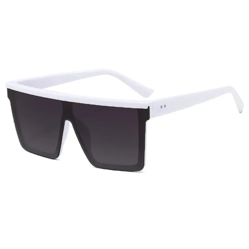 Gafas de sol cuadradas degradadas blancas clásicas para mujer, moda retro, protección UV400, montura grande, viaje y ciclismo