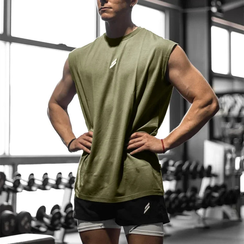 Camiseta sin mangas para hombre, secado rápido, fitness y musculación, moda, chaleco de baloncesto, malla transpirable, gym verano