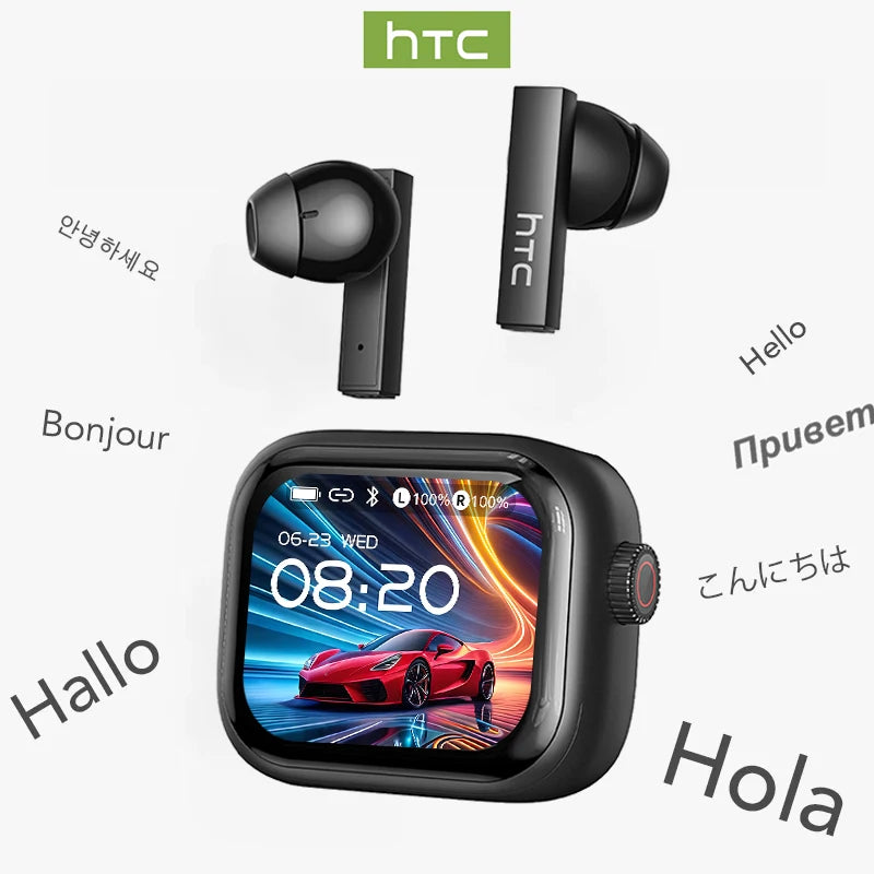 HTC NE40 Auriculares inalámbricos TWS Bluetooth 6.0 con pantalla Ultra HD