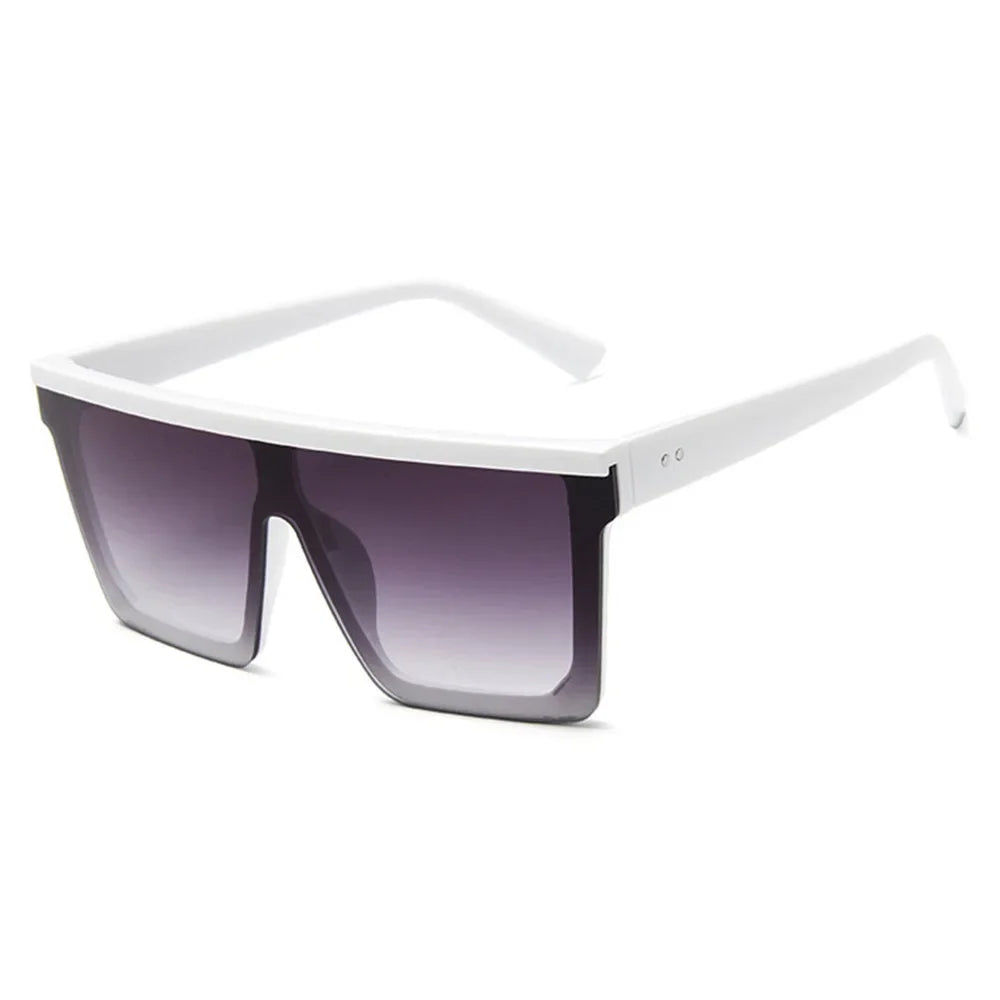 Gafas de sol cuadradas degradadas blancas clásicas para mujer, moda retro, protección UV400, montura grande, viaje y ciclismo