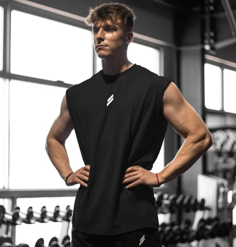 Camiseta sin mangas para hombre, secado rápido, fitness y musculación, moda, chaleco de baloncesto, malla transpirable, gym verano