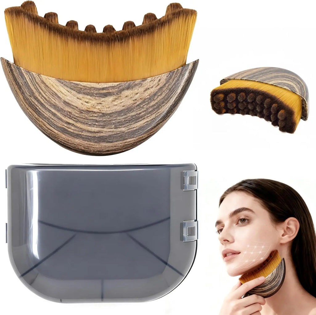 Cepillo facial de contorno para drenaje linfático manual, cerdas suaves y duraderas, diseño ergonómico para moldear el rostro
