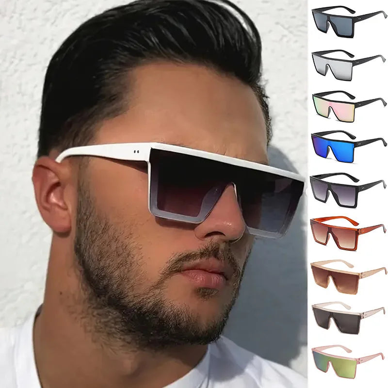 Gafas de sol cuadradas degradadas blancas clásicas para mujer, moda retro, protección UV400, montura grande, viaje y ciclismo