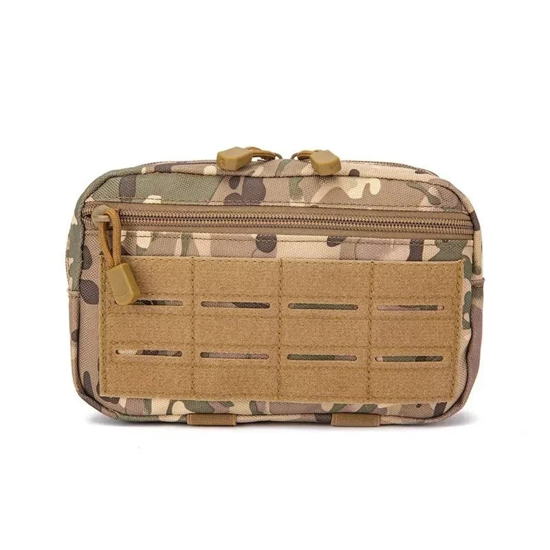 Bolsa táctica utilitaria MOLLE 1000D corte láser, compacta, resistente al agua, para mochila, chaleco, cinturón y accesorios de caza