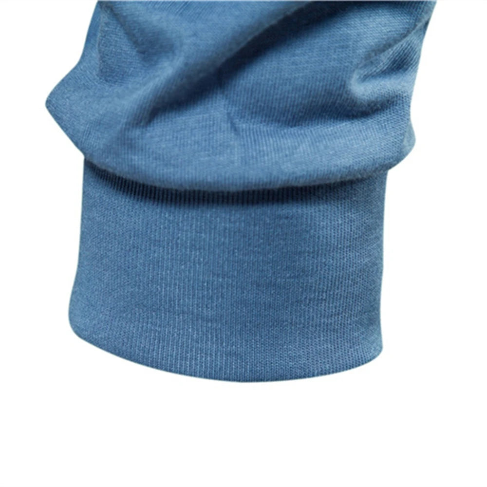 AIOPESON Camiseta de algodón lisa para hombre, cuello redondo, manga larga, casual, primavera-otoño, alta calidad