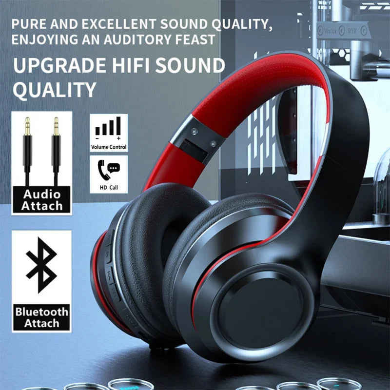 Shoumi Auriculares Inalámbricos Bluetooth | Casco con Micrófono, Tarjeta TF, Reproducción MP3 y Pantalla