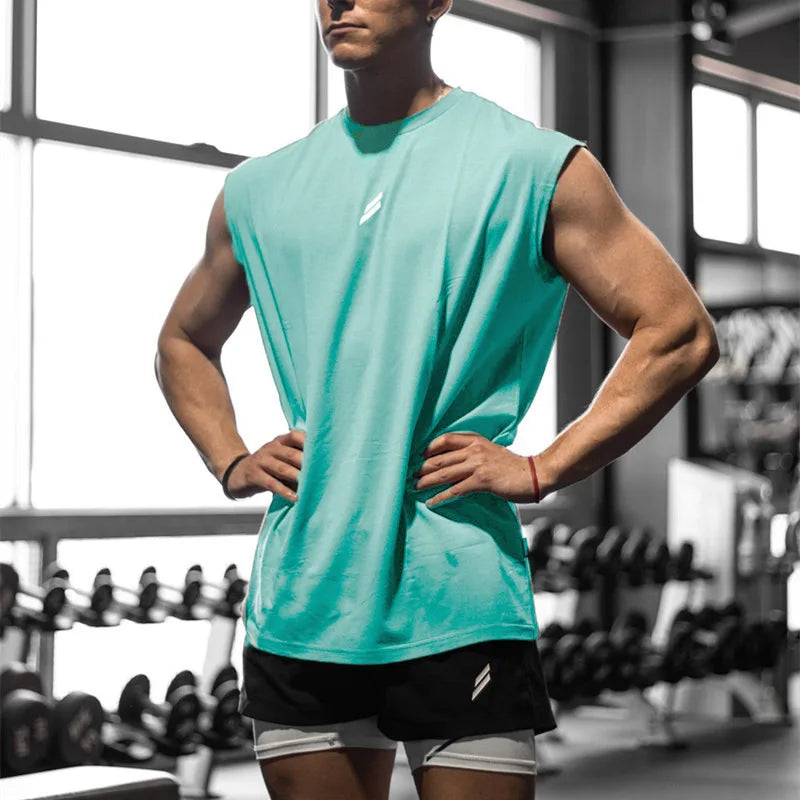 Camiseta sin mangas para hombre, secado rápido, fitness y musculación, moda, chaleco de baloncesto, malla transpirable, gym verano