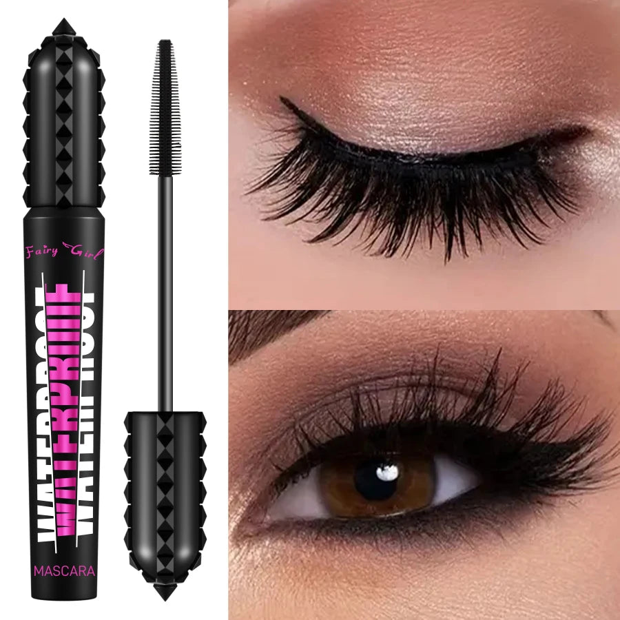 Máscara de pestaas negra impermeables, efecto 4D, alargadora y rizadora, extensión de pestaas, cosmética coreana