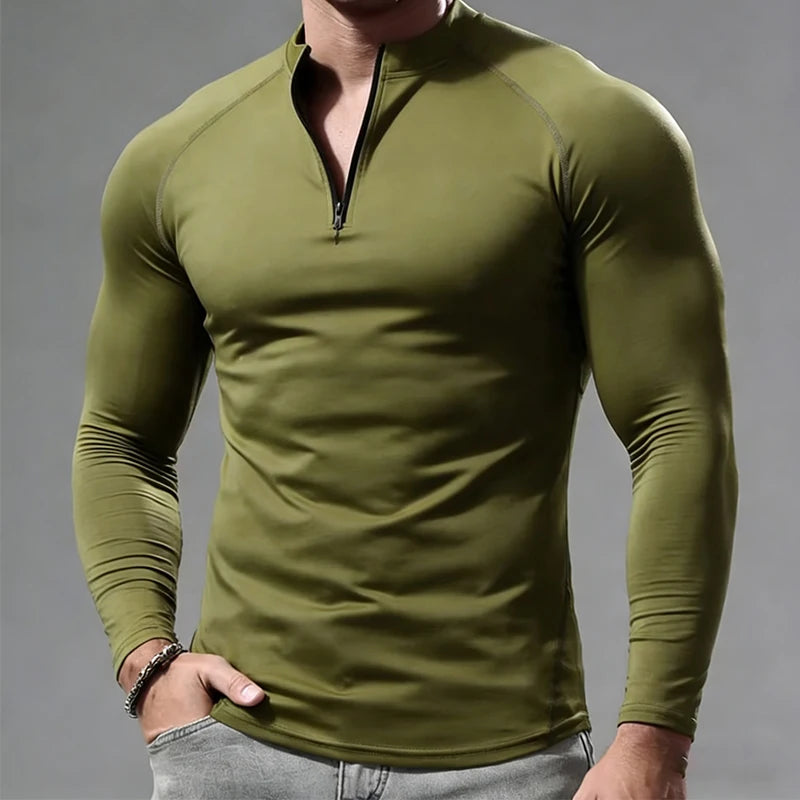 Camiseta de Manga Larga para Hombre | Ropa Deportiva de Compresión Elástica