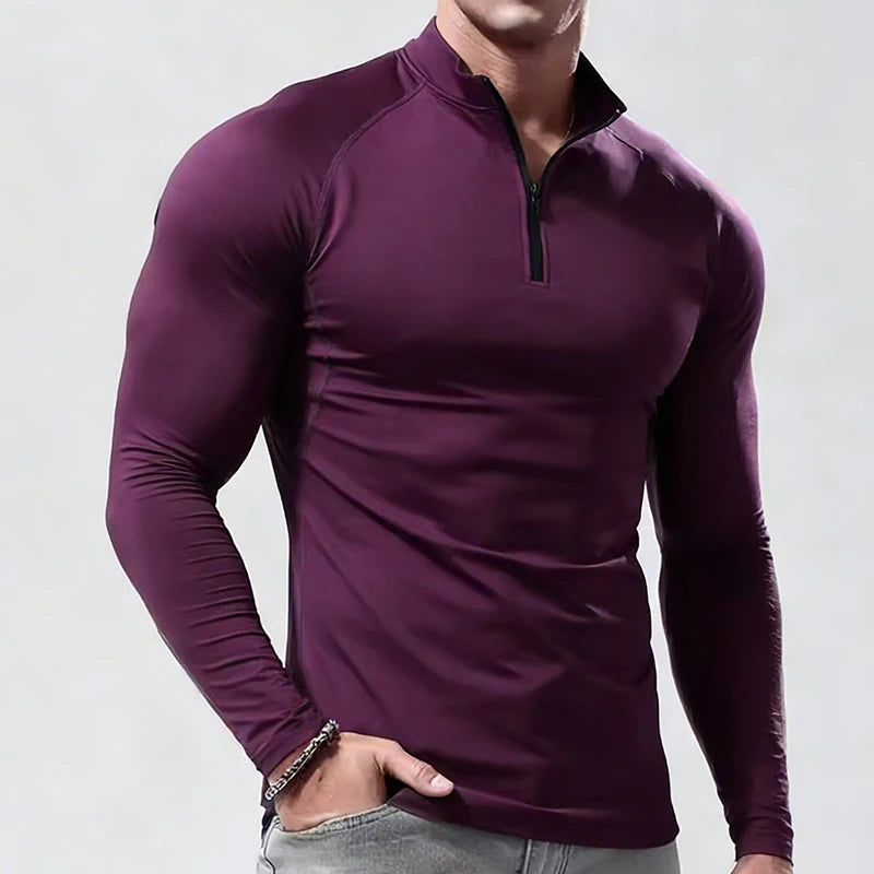 Camiseta de Manga Larga para Hombre | Ropa Deportiva de Compresión Elástica